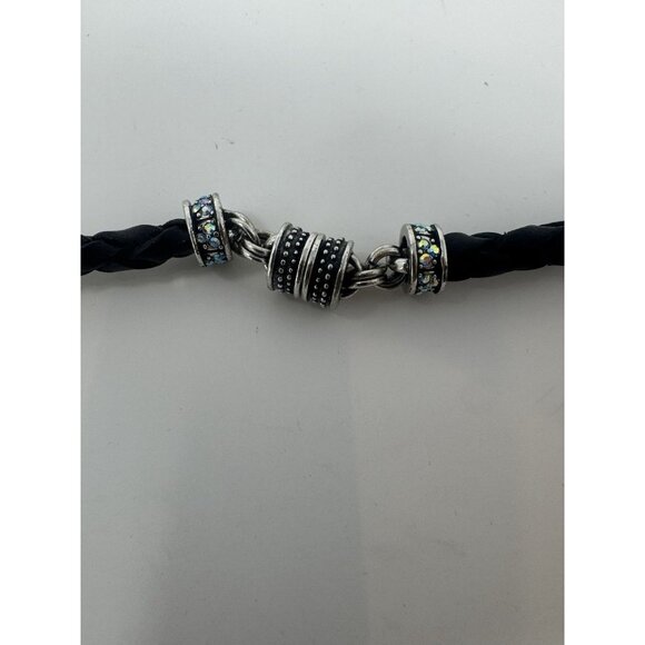 Kirks Folly Black Braided Leather Magnetic Interchangeable Necklace - Picture 4 of 5